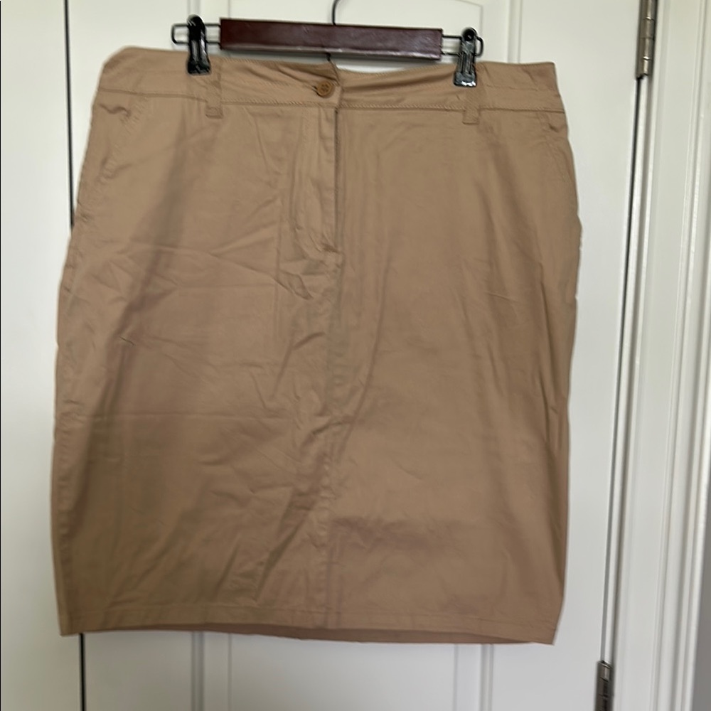 Jessica London Tan Pencil Skirt Knee-Length Casual